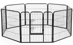 Merkloos Hondenren - Puppyren - Hondenkennel - 8 Kennelpanelen - Staal - 80 Cm Hoog - 640 Cm Omtrek - Uitbreidbaar -Hondenbenodigdheden Korting 1200x737 10