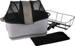 Zoofari Fiets Hondenmand - Max. Belasting: 6 Kg - Met Geïntegreerd Signaaltoon - Ca. 47 X 29 X 45 Cm (l X B X H) - Stevig Metalen Frame Voor Montage Op De Bagagedrager - Met Zijdelingse Gaasafdekkingen Voor Een Goede Luchtcirculatie - Uitneembare Tas -Hondenbenodigdheden Korting 1200x742 3