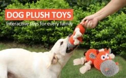 Merkloos Hondenknuffel - Interactief Piepspeelgoed Voor Honden - Teddy - Stoer Hondenkauwspeelgoed - Met Katoenen Materiaal En Gekreukt Papier - Hondenspeelgoed Voor Grote En Kleine Honden -Hondenbenodigdheden Korting 1200x742 7