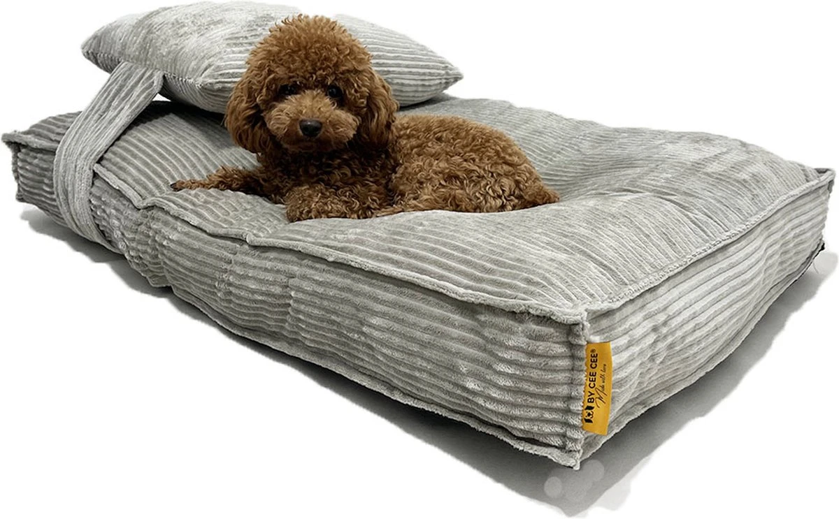 Orthopedisch Hondenkussen Grijs - Hondenmand Ribstof Premium L - Luxe Hondenbed 100x70cm - Grijs Tot 40 KG 1 Orthopedisch Hondenkussen Grijs - Hondenmand Ribstof Premium L - Luxe Hondenbed 100x70cm - Grijs Tot 40 KG