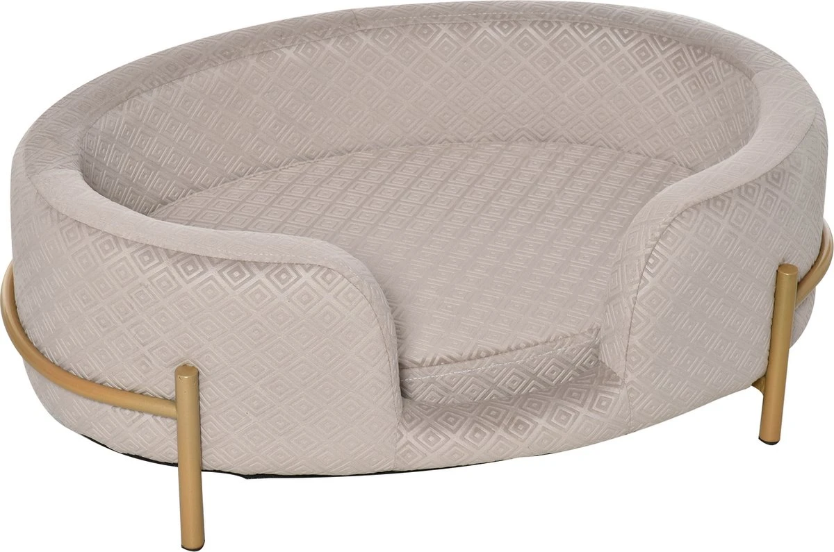 PawHut Huisdierenbank Hondenbank Kattenbank Zacht Rugleuning Metalen Poten Grijs D04-166 1 PawHut Huisdierenbank Hondenbank Kattenbank Zacht Rugleuning Metalen Poten Grijs D04-166