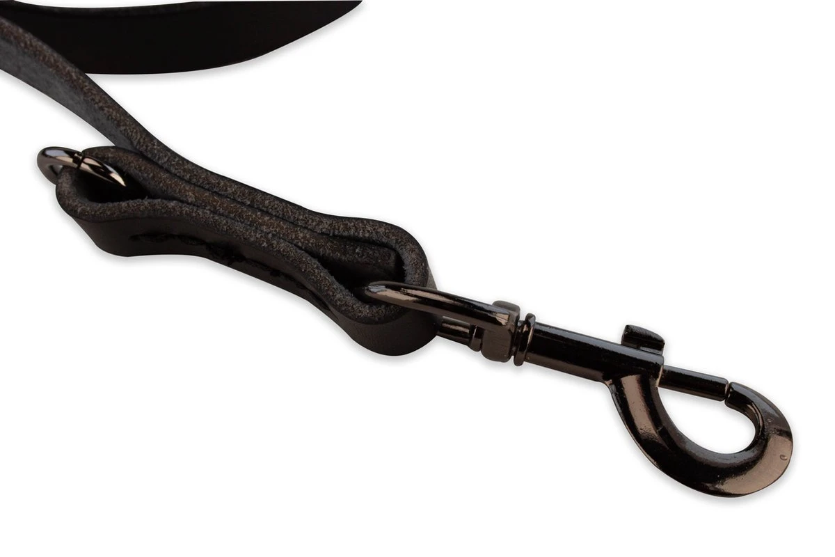 Multifunctionele Hondenriem - 220cm - Volledig Zwart - Leren Hondenriem - 100% Volnerfleer - Hondenriem Leer 2 Multifunctionele Hondenriem - 220cm - Volledig Zwart - Leren Hondenriem - 100% Volnerfleer - Hondenriem Leer - Afbeelding 2