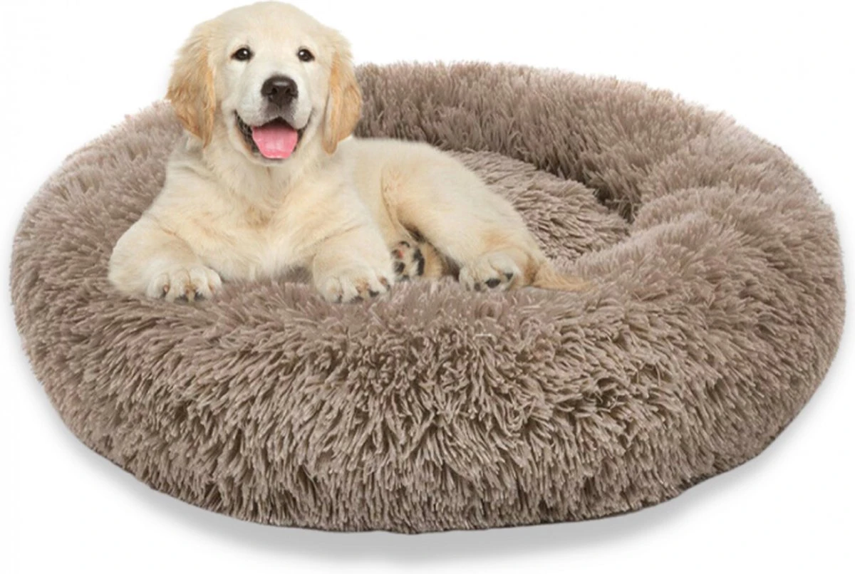 Topmast Fluffy Donut - Dierenmand - Donut Hondenmand - Camel - 40 Cm 1 Topmast Fluffy Donut - Dierenmand - Donut Hondenmand - Camel - 40 Cm