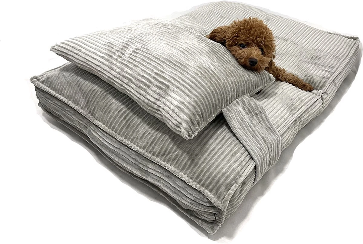 Orthopedisch Hondenkussen Grijs - Hondenmand Ribstof Premium L - Luxe Hondenbed 100x70cm - Grijs Tot 40 KG 7 Orthopedisch Hondenkussen Grijs - Hondenmand Ribstof Premium L - Luxe Hondenbed 100x70cm - Grijs Tot 40 KG - Afbeelding 7