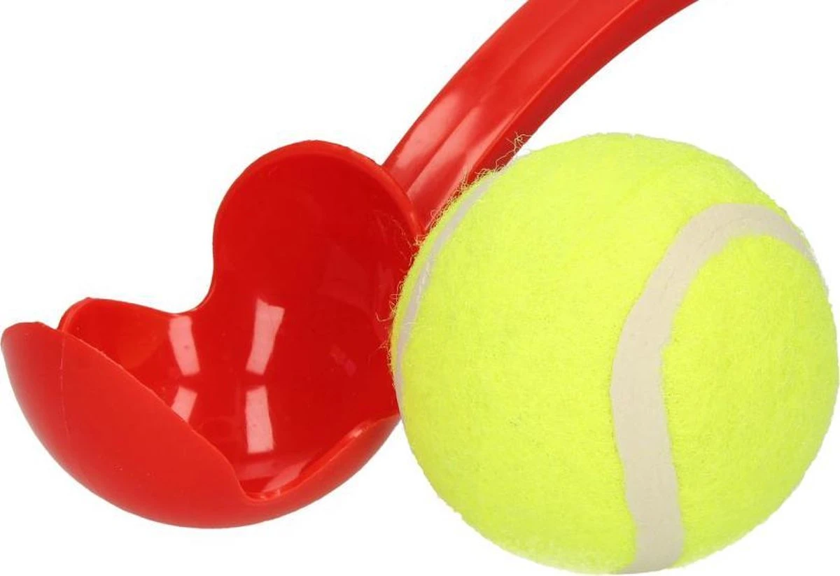 Benson Rode Honden Ballenwerper Met Ergonomische Handgreep – Inclusief Tennisbal – 38cm – Rood | Balwerper Voor Hond | Bal Werpen | Apporteer Speelgoed | Hondenspeelgoed 2 Benson Rode Honden Ballenwerper Met Ergonomische Handgreep – Inclusief Tennisbal – 38cm – Rood | Balwerper Voor Hond | Bal Werpen | Apporteer Speelgoed | Hondenspeelgoed - Afbeelding 2