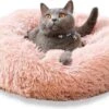 Topmast Fluffy Donut - Dierenmand - Donut Hondenmand - Roze - 50 Cm