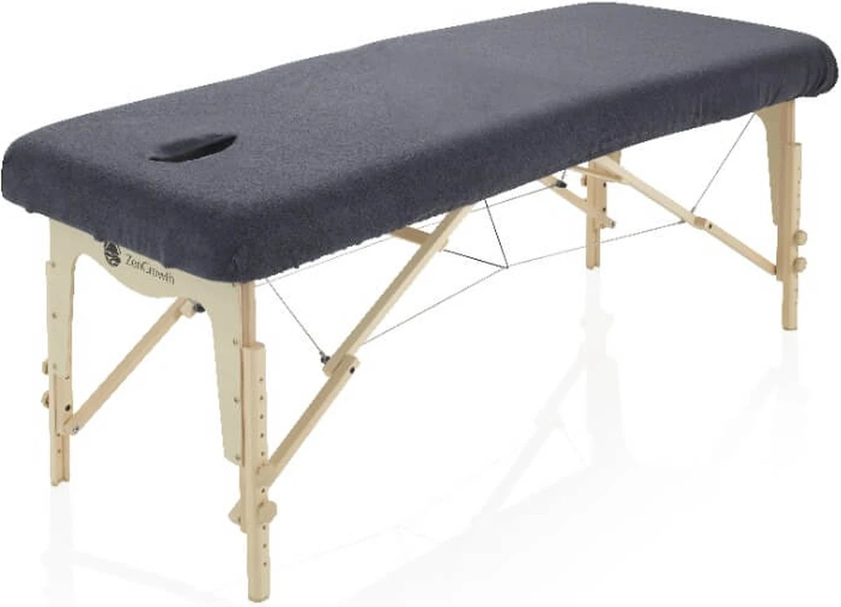 Hoeslaken Massagetafel Grijs- Extra Dik - Badstof Stretch - Met Uitsparing 2 Hoeslaken Massagetafel Grijs- Extra Dik - Badstof Stretch - Met Uitsparing - Afbeelding 2