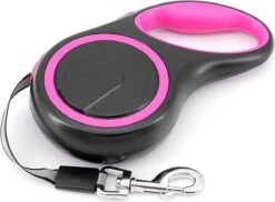 IGOODS - Uitlaatriem - Honden Riem - Katten Riem - Uitlaatriem Voor Dieren - Rollijn - 5 Meter Lang Roze -Hondenbenodigdheden Korting 1200x883 4