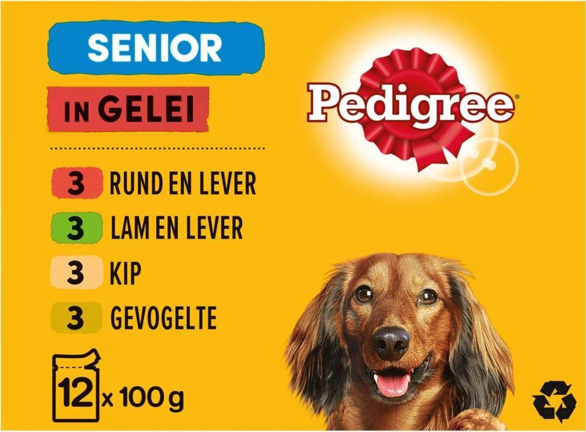 Pedigree Senior In Gelei Honden Natvoer - Vlees En Gevogelte In Gelei - 48 X 100 Gr 2 Pedigree Senior In Gelei Honden Natvoer - Vlees En Gevogelte In Gelei - 48 X 100 Gr - Afbeelding 2
