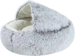 Mooki Nova Plushe - Kattenmand - Luxe Kattenbed - Kattenkussen - Cavebed - Donut - Extra Zacht & Comfortabel - Hondenmand - Lichtblauw - 50 Cm -Hondenbenodigdheden Korting 1200x887 2