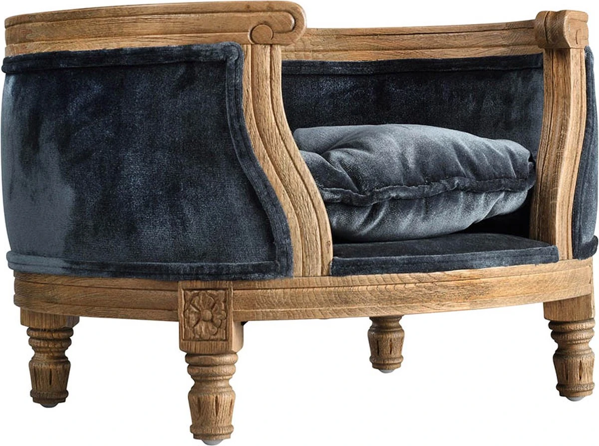 Lord Lou - George Blauw Velvet S - Luxe Hondenmand - Luxe Kattenmand - 49x40x31 2 Lord Lou - George Blauw Velvet S - Luxe Hondenmand - Luxe Kattenmand - 49x40x31 - Afbeelding 2