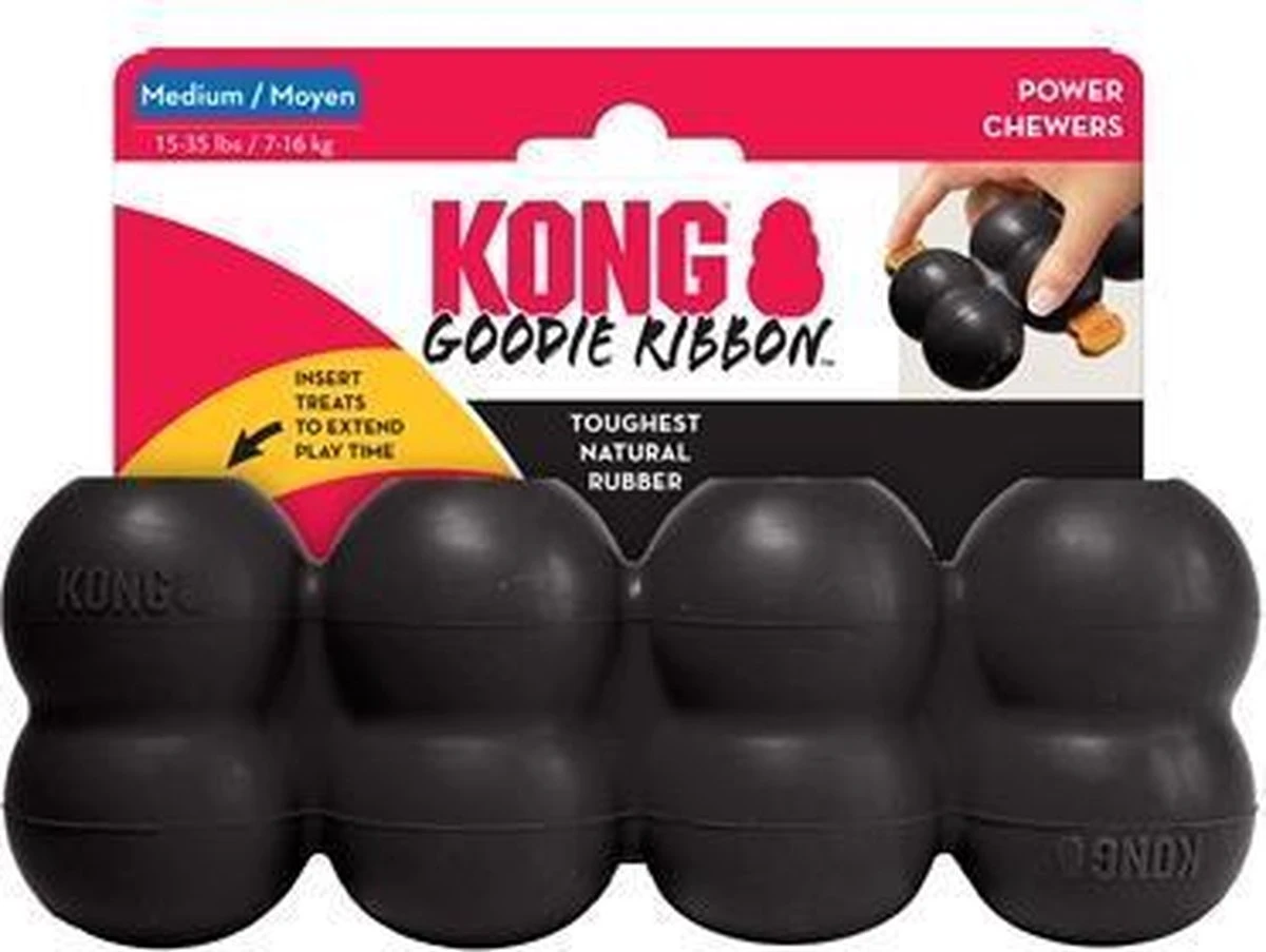 Kong Extreme Goodie Ribbon Zwart 21,5x8,5x5,5 Cm 3 Kong Extreme Goodie Ribbon Zwart 21,5x8,5x5,5 Cm - Afbeelding 3