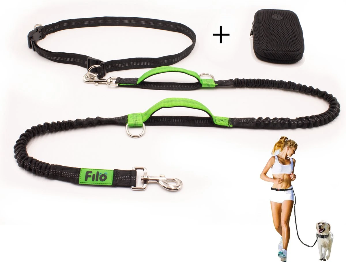 Filo Elastische Hondenriem Groot - Hardlopen En Wandelen - Hardloopriem Hond Handsfree Met Heuptasje - Looplijn Met Heupriem - Canicross Gordel Honden - Riemen - Heupgordel - Leiband 1 Filo Elastische Hondenriem Groot - Hardlopen En Wandelen - Hardloopriem Hond Handsfree Met Heuptasje - Looplijn Met Heupriem - Canicross Gordel Honden - Riemen - Heupgordel - Leiband