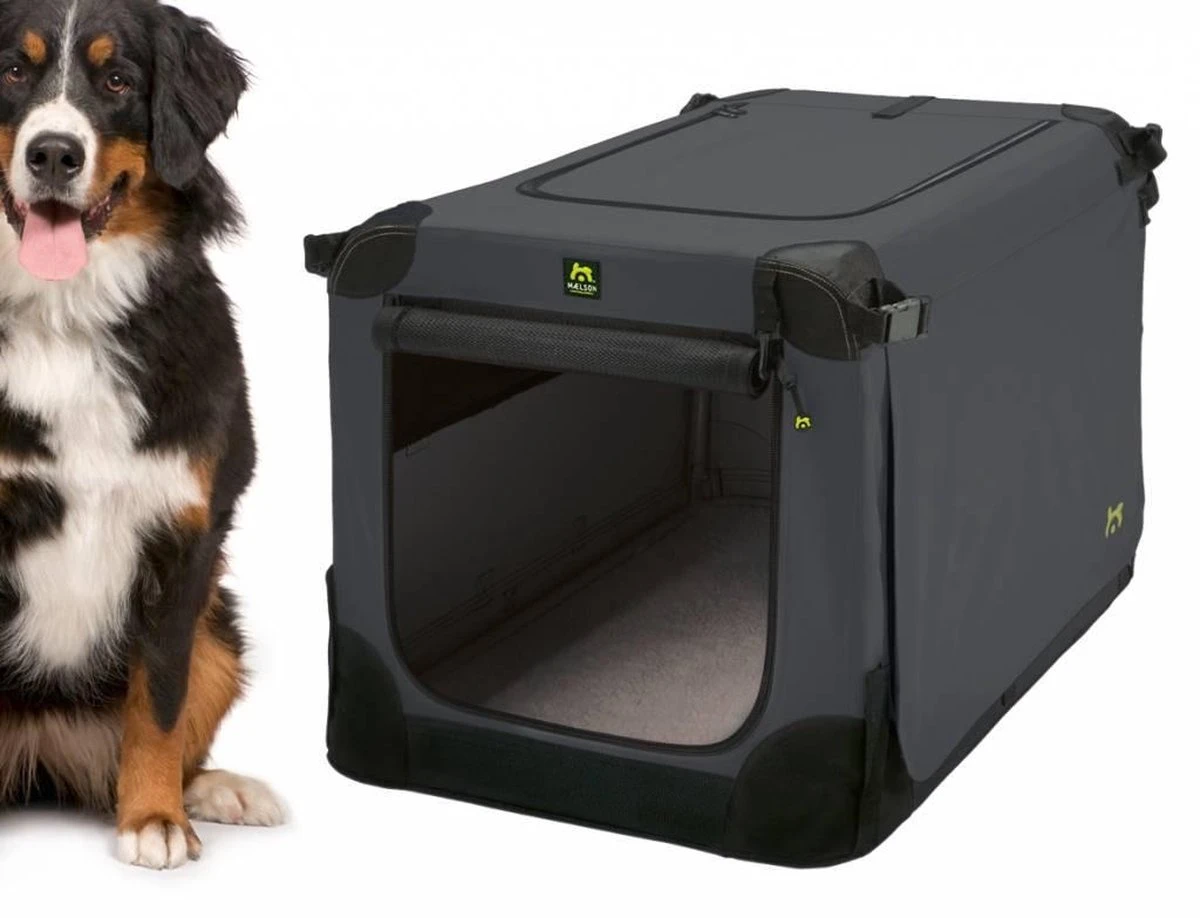 Maelson Soft Kennel - Robuuste Hondenbench Van Zacht Materiaal - Opvouwbare Kennel Met Stevig Stalen Binnenframe - Zwart/antraciet - XXS / XS / S / M / L / XL / XXL - 72 S 5 Maelson Soft Kennel - Robuuste Hondenbench Van Zacht Materiaal - Opvouwbare Kennel Met Stevig Stalen Binnenframe - Zwart/antraciet - XXS / XS / S / M / L / XL / XXL - 72 S - Afbeelding 5