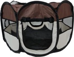 Dailyibed Opvouwbare Puppyren - Bruin - 115x115x58 Cm - Incl. Draagtas - Incl. Voederbak -Hondenbenodigdheden Korting 1200x921 6