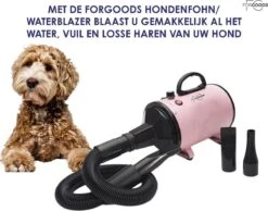 Forgoods Professionele Hondenfohn - Waterblazer Voor Honden - Hondenfohn Met 4 Opzetstukken - 2800W Verstelbaar Vermogen - Roze -Hondenbenodigdheden Korting 1200x942 1
