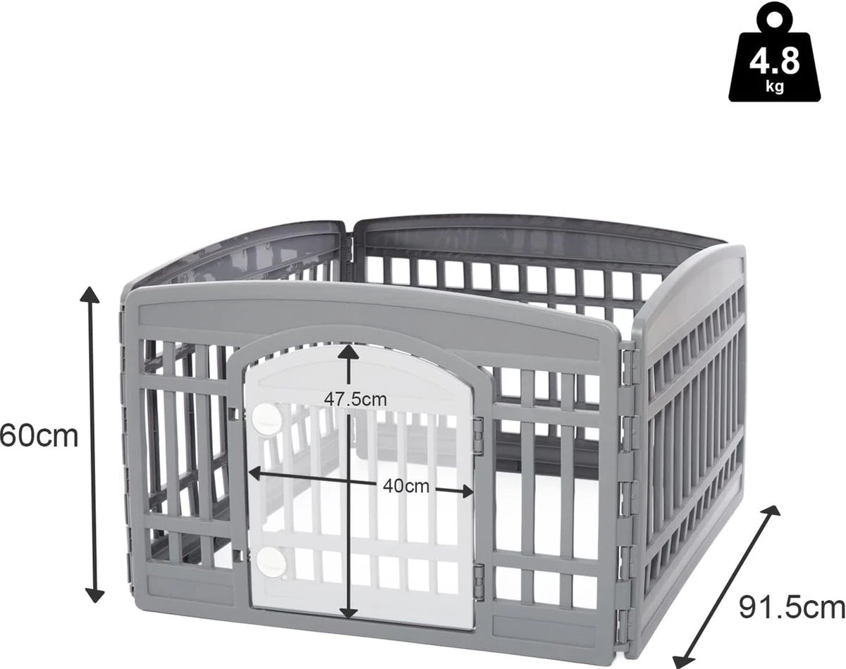 Merkloos Katten- En Hondenren – Binnen En Buiten - Opvouwbaar - Pet Friendly – Foldable – Puppyren 2 Merkloos Katten- En Hondenren – Binnen En Buiten - Opvouwbaar - Pet Friendly – Foldable – Puppyren - Afbeelding 2