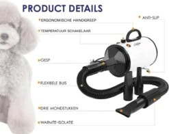 Forgoods Professionele Hondenfohn - Waterblazer Voor Honden - Hondenfohn Met 4 Opzetstukken - 2800W Verstelbaar Vermogen - Roze -Hondenbenodigdheden Korting 1200x954 1