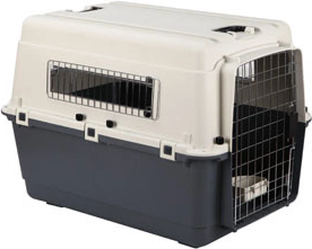 Flamingo - Hondentransportbox Nomad XL - Grijs - 90 X 60 X 74 Cm 4 Flamingo - Hondentransportbox Nomad XL - Grijs - 90 X 60 X 74 Cm - Afbeelding 4