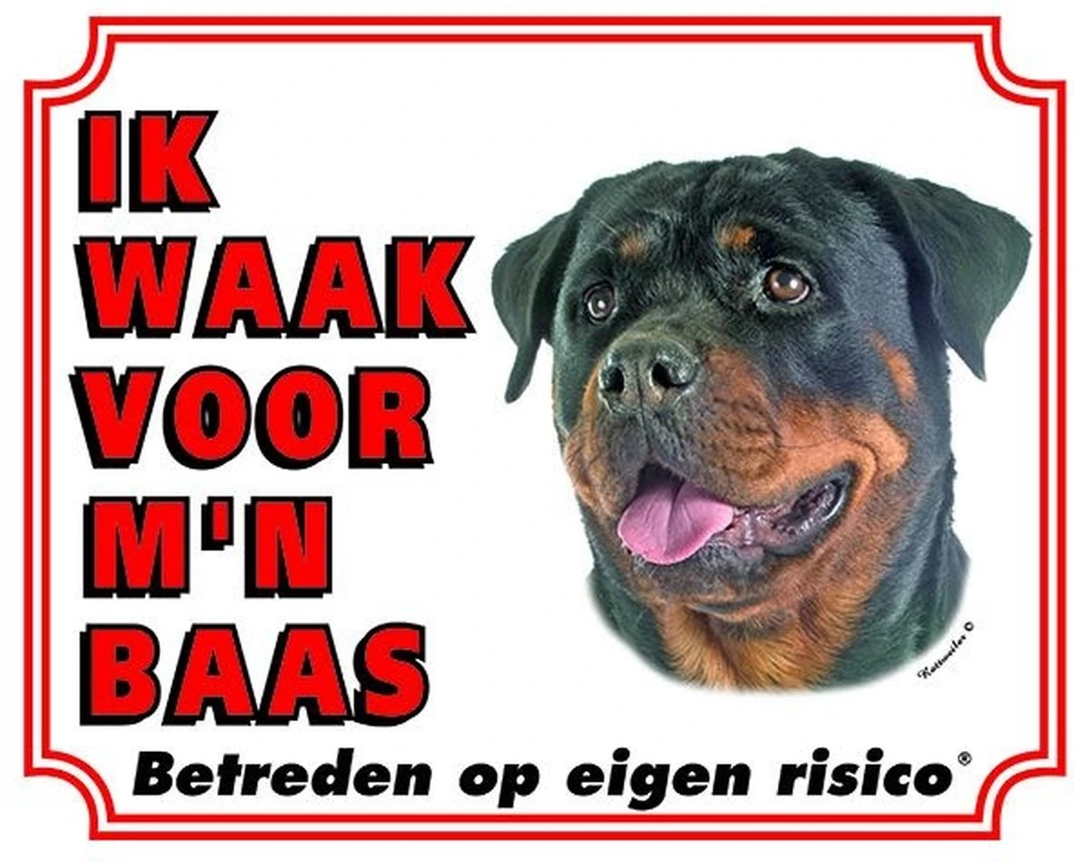 Rottweiler Waakbord - Ik Waak Voor Mijn Baas 1 Rottweiler Waakbord - Ik Waak Voor Mijn Baas
