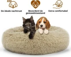 Behave Donut Hondenmand - Hondenkussen - Hondenbed - Kattenmand - Fluffy - Donut - 50cm - Beige -Hondenbenodigdheden Korting 1200x966 2