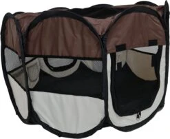 Dailyibed Opvouwbare Puppyren - Bruin - 115x115x58 Cm - Incl. Draagtas - Incl. Voederbak -Hondenbenodigdheden Korting 1200x983 3