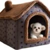 Château Animaux® Hondenhuis - Kattenhuis - 50 X 40x 46 Cm - Dierenhuis - Kattenhok - Hondentent - Hondenhuisjes Voor Binnen - Bruin