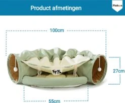 Pishoo® Kattentunnel - Speeltunnel Kat - Kattenspeeltjes - Kattenmand - Kattenhuis - Lichtgroen -Hondenbenodigdheden Korting 1200x986 1