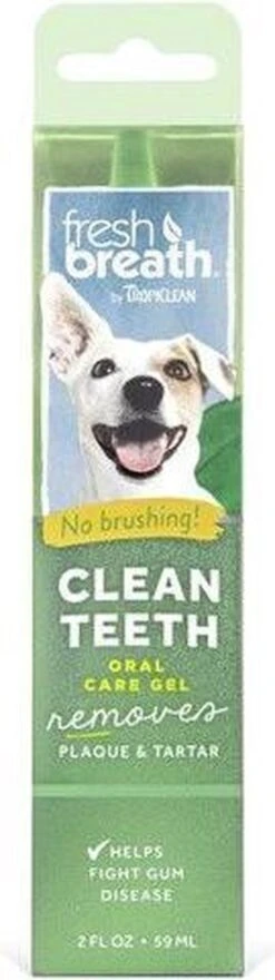 Tropiclean Fresh Breath Clean Teeth Oral Care Gel - Gebitsverzorging - Mint 59 Ml -Hondenbenodigdheden Korting 337x1200