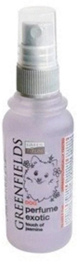 Hondenparfum Spray In 4 Geuren - Greenfields - Alchoholvrije En PH Neutrale Formule Tegen Onaangename Geurtjes - 50ml - Exotic -Hondenbenodigdheden Korting 354x1200