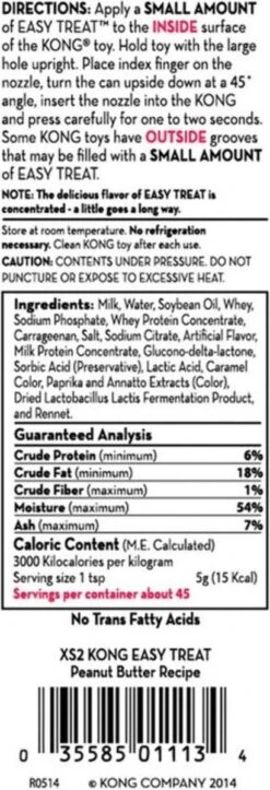 Kong Easy Treat Spuitbus Pindakaas 227 Gr -Hondenbenodigdheden Korting 410x1200