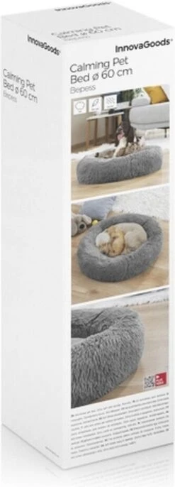 InnovaGoods - Dierenmand - 60cm - Hondenmand - Kattenmand - Fluffy - Anti Stress - Extra Zacht - Anti Slip - Grijs -Hondenbenodigdheden Korting 432x1200