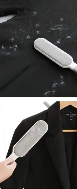 IGOODS - Pet Hair Remover - Hond & Kat Roller Brush - Dubbelzijdig Bont Ontharingsgereedschap Met Zelfreinigende Basis - Reismaatborstel - Voor Kleding - Bank - Tapijt - Autostoel GRIJS -Hondenbenodigdheden Korting 488x1200