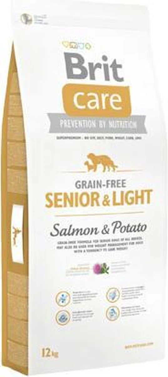 Brit Care Grain Free Senior & Light Salmon & Potato 12 Kg - Hond 1 Brit Care Grain Free Senior & Light Salmon & Potato 12 Kg - Hond