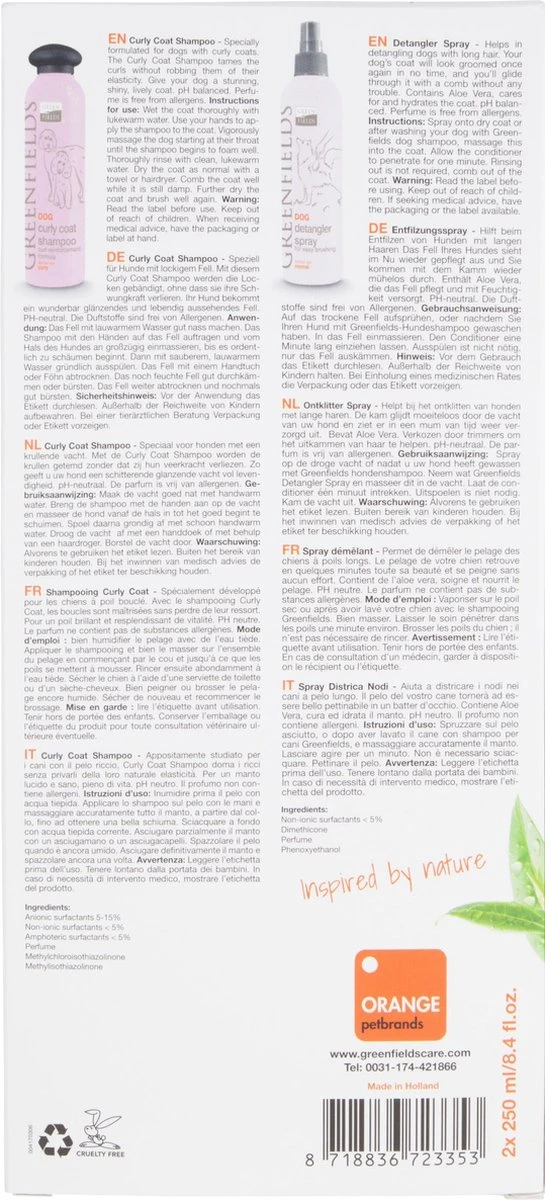 Greenfields Labradoodle Vacht Verzorgingsset - Shampoo En Anti-Klit Spray Voor Langharige Of Krullende Vacht 12 Greenfields Labradoodle Vacht Verzorgingsset - Shampoo En Anti-Klit Spray Voor Langharige Of Krullende Vacht - Afbeelding 12