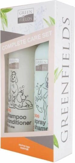 Greenfields Vacht Verzorging Set Voor Honden Shampoo, Conditioner & Droogshampoo -Hondenbenodigdheden Korting 552x1200