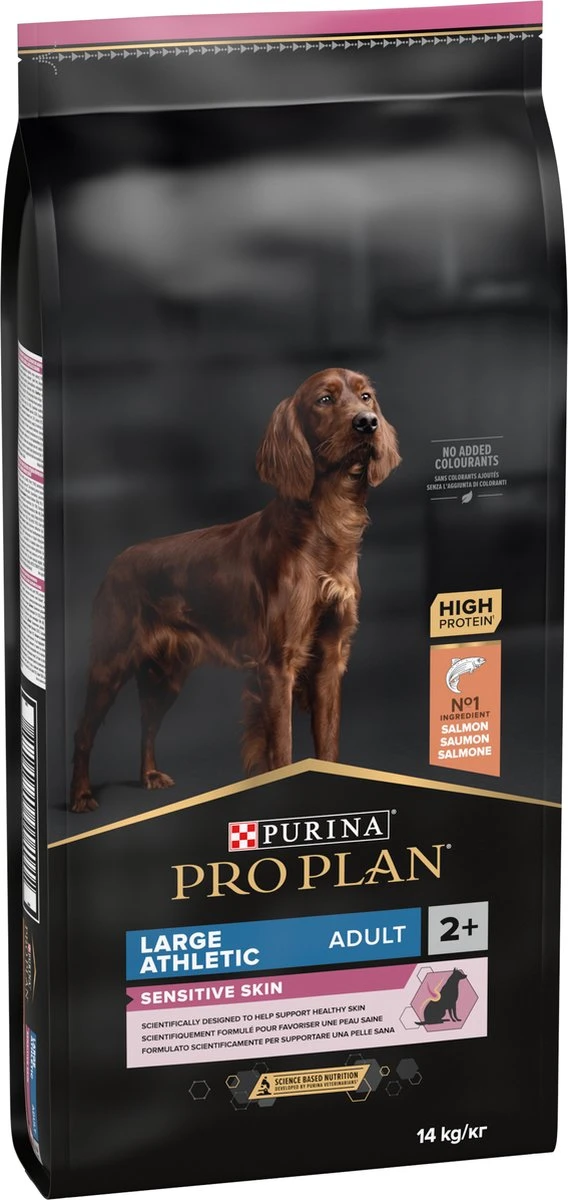 Pro Plan Large Atlethic Adult Sensitive Skin - Honden Droogvoer - Zalm - 14 Kg 1 Pro Plan Large Atlethic Adult Sensitive Skin - Honden Droogvoer - Zalm - 14 Kg