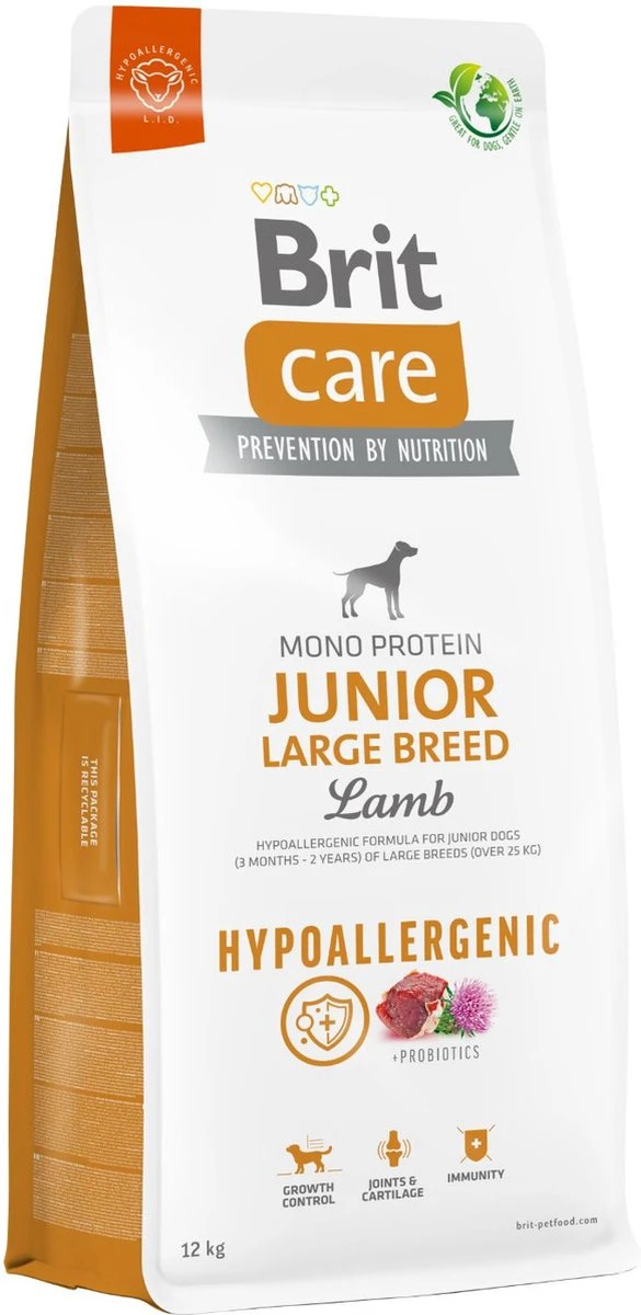 Brit Care Hypoallergenic Junior Large Breed Lamb & Rice 12 Kg - Hond 1 Brit Care Hypoallergenic Junior Large Breed Lamb & Rice 12 Kg - Hond