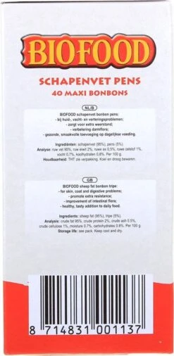 Biofood BF Petfood Schapenvet Bonbons Pens 40 Stuks 7 Biofood BF Petfood Schapenvet Bonbons Pens 40 Stuks -Hondenbenodigdheden Korting 586x1200 1