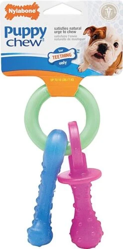 Nylabone Puppy Teething Pacifier Flexible - Hondenspeelgoed - Bacon 215x100x38 Mm 108 G Roze Blauw Groen Tot 11kg Small -Hondenbenodigdheden Korting 592x1200 5