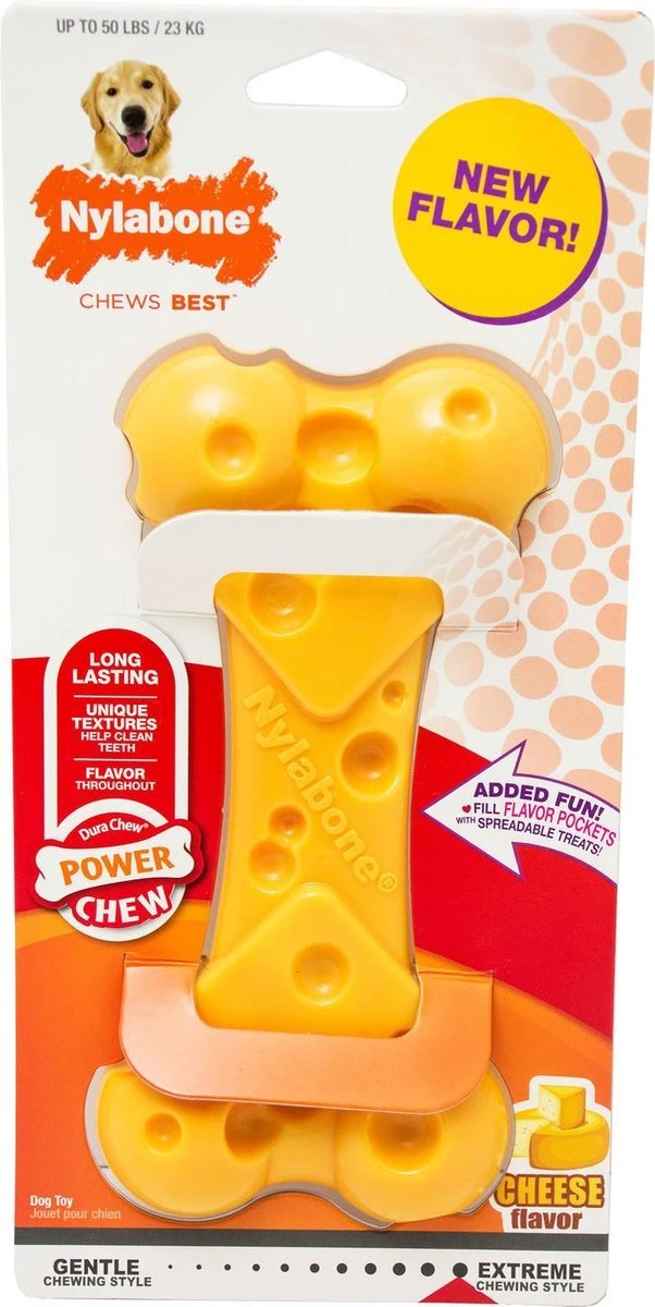 Nylabone Extreme Kauwbot Met Kaassmaak - Voor De Krachtigste Kauwers - Vulbaar Met Smeersels Zoals Pindakaas - XS/M/L - Large 1 Nylabone Extreme Kauwbot Met Kaassmaak - Voor De Krachtigste Kauwers - Vulbaar Met Smeersels Zoals Pindakaas - XS/M/L - Large