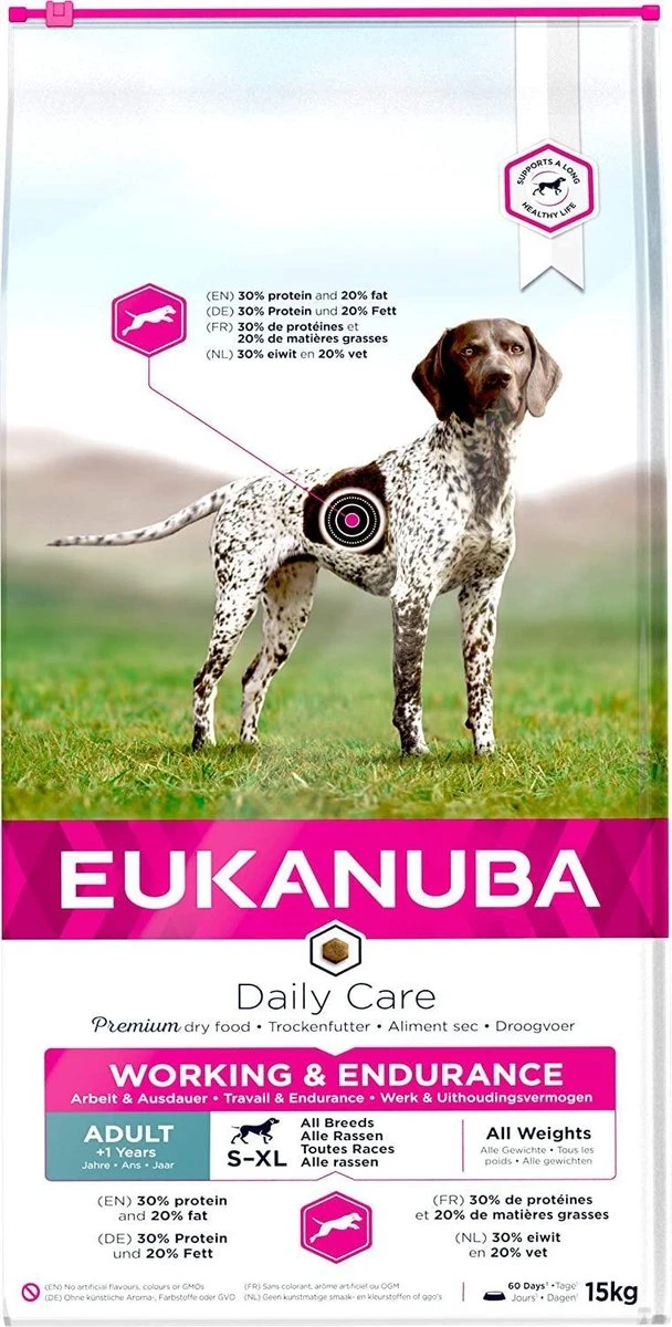 Eukanuba Working & Endurance Kip - Hond - Droogvoer - 15 Kg 4 Eukanuba Working & Endurance Kip - Hond - Droogvoer - 15 Kg - Afbeelding 4
