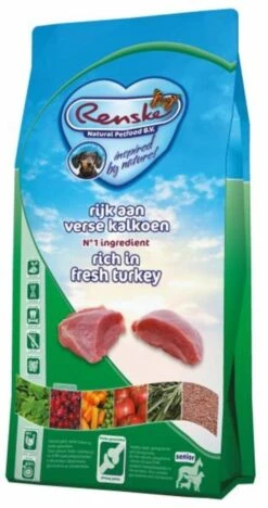 Renske Super Premium Senior Kalkoen Graanvrij 12 KG -Hondenbenodigdheden Korting 633x1200