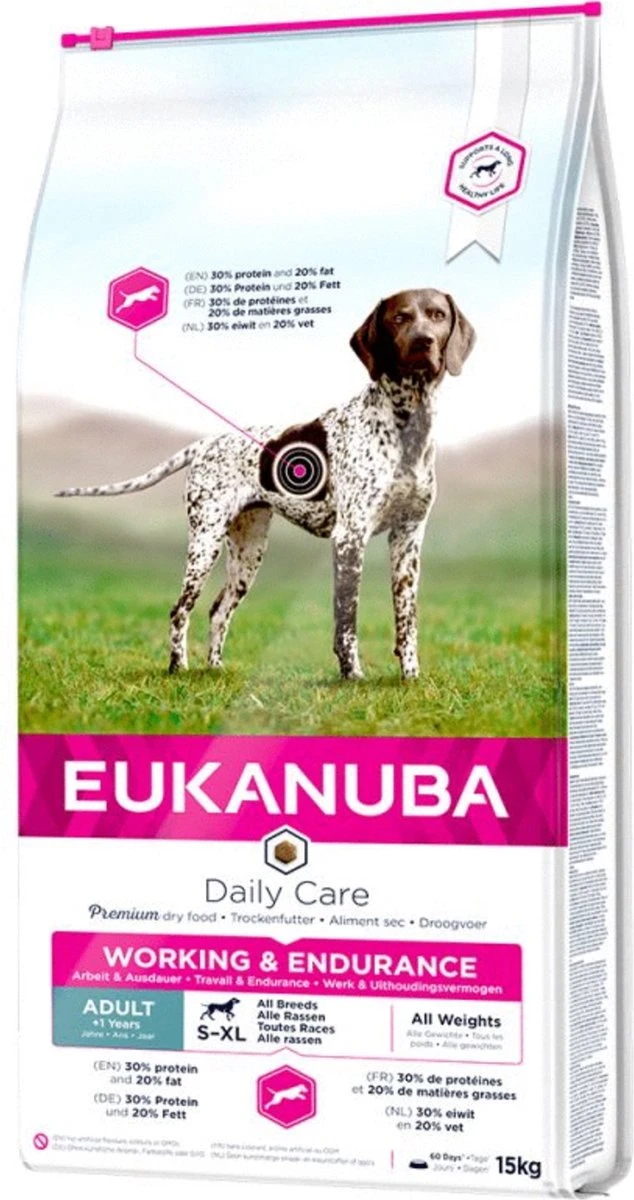 Eukanuba Working & Endurance Kip - Hond - Droogvoer - 15 Kg 1 Eukanuba Working & Endurance Kip - Hond - Droogvoer - 15 Kg