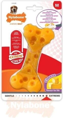 Nylabone Durable Cheese Bone - M -Hondenbenodigdheden Korting 645x1200 5