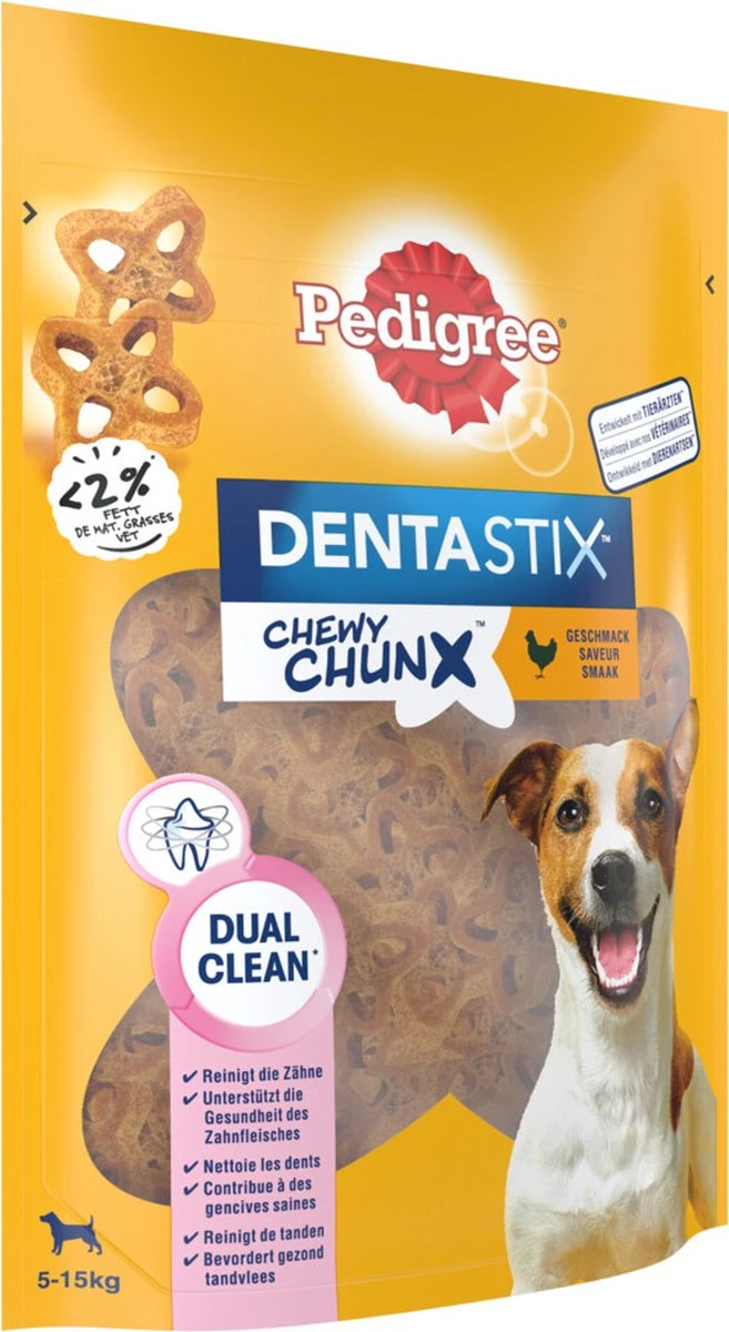 Pedigree Dentastix Chewy Chunx Hondensnacks Mini - Kip - 5 X 68 Gr 3 Pedigree Dentastix Chewy Chunx Hondensnacks Mini - Kip - 5 X 68 Gr - Afbeelding 3