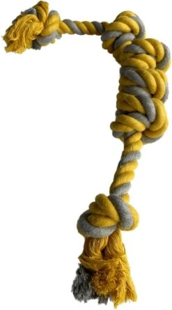 BoDutch Flostouw Hond - Hondenspeelgoed - Trektouw Hond - Hondentouw - Flostouw Hond - 60 Cm - Apporteerspeelgoed - Geel/Grijs -Hondenbenodigdheden Korting 666x1200 1