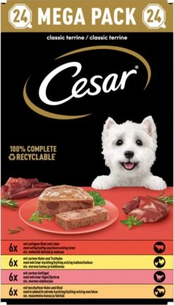 Cesar Classic Mix Paté Hondenvoer Maaltijdkuipjes 24 X 150 G -Hondenbenodigdheden Korting 686x1200 2
