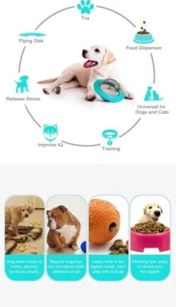 Merkloos Hondenspeeltje UFO Blauw Geschikt Voor Puppy's Tot En Met Grote Honden - Honden Speelgoed - Anti Bijt Speelgoed - Voerbal - Honden Speelgoed Intelligentie - Bijtspeelgoed - Interactieve Hond - Hondenspeeltjes - Traingsbal - Sterk Materiaal - Blauw -Hondenbenodigdheden Korting 687x1200 1