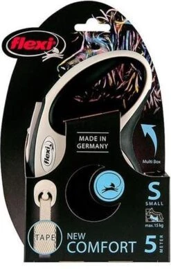 Flexi Rollijn New Comfort Tape L 8 M - Hondenriem - Zwart&Lichtgrijs -Hondenbenodigdheden Korting 764x1200